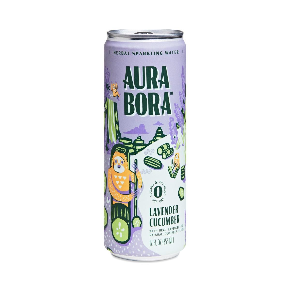 Aura Bora Lavender Cucumber Sparkling Water 12 oz