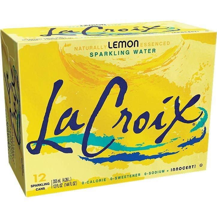 LaCroix Core Sparkling Water with Natural Lemon Flavor, 12 Oz, Case of 12 Cans