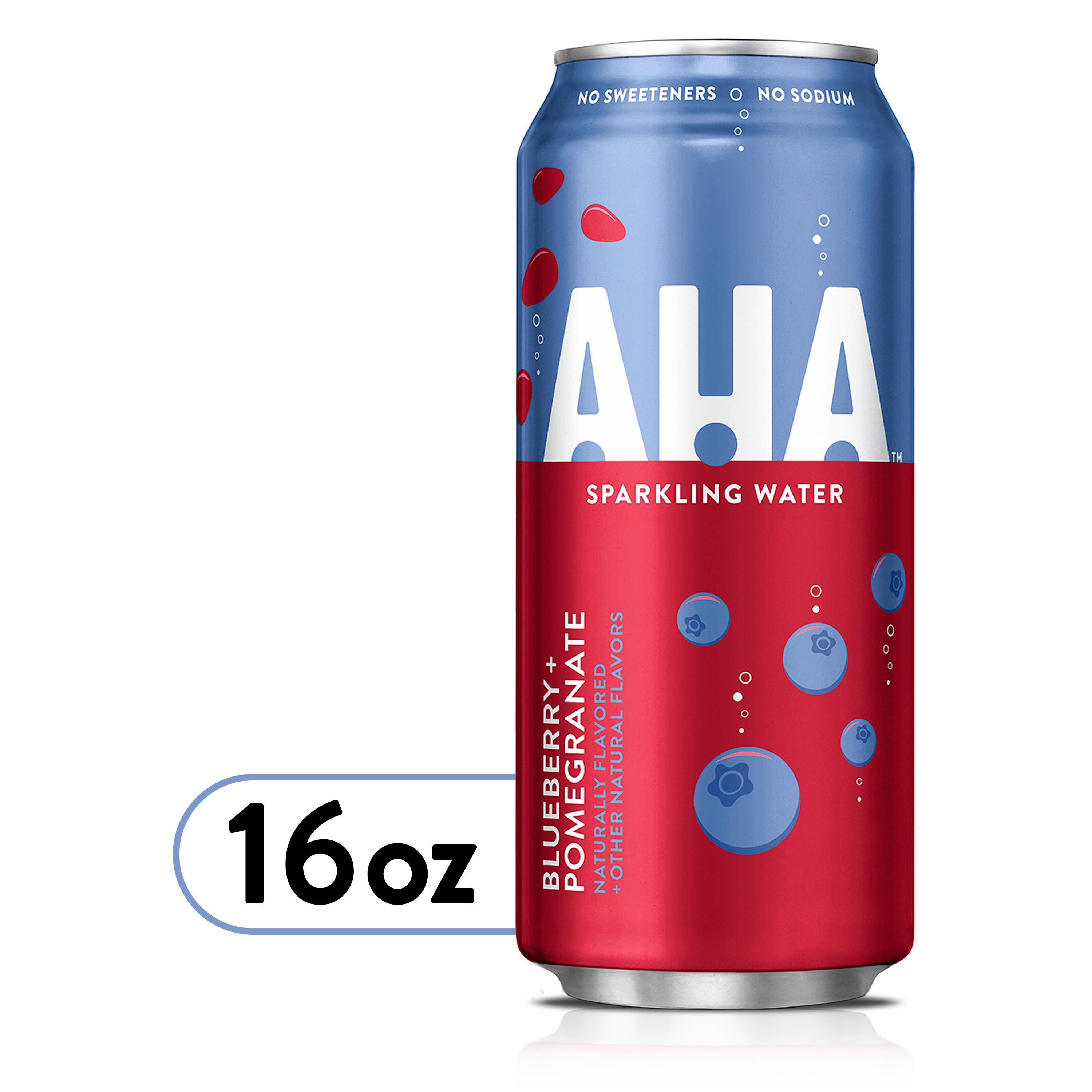 AHA Sparkling Water, Blueberry + Pomegranate Blueberry Pomegranate 16 Oz