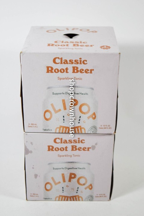 Olipop Root Beer, 4 Pack 4 Cans (12 Fl Oz Each)