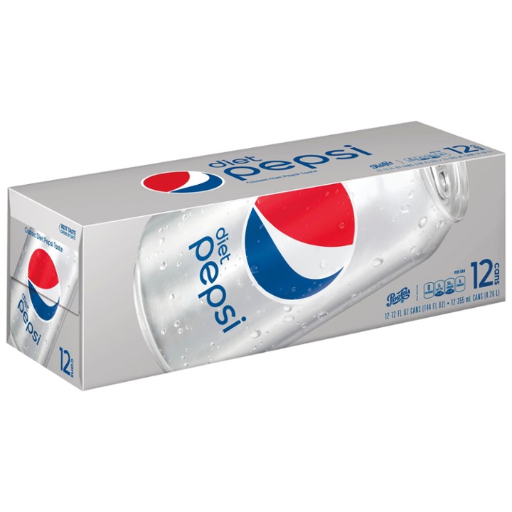 Diet Pepsi Zero Calorie Can 12 Oz, 12 Ct - 144 Oz