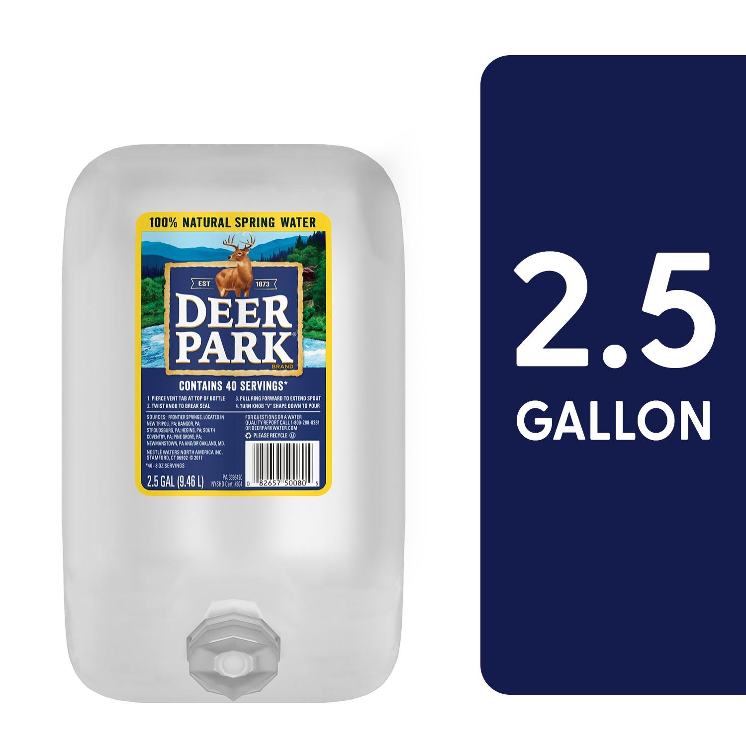 Deer Park Brand 100% Natural Spring Water Jug - 2.5 Gallon