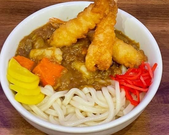 Shrimp tempura curry udon