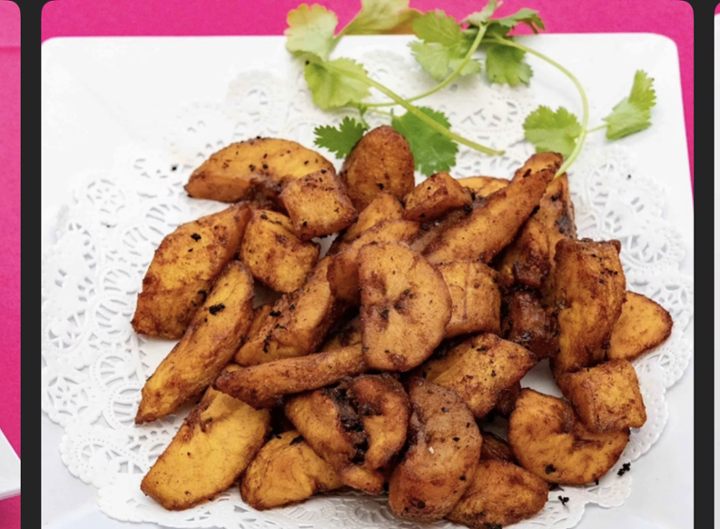 Kelewele (sweet plantain spiced cut in cubs & fried
