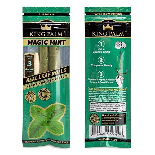 King Palm Flavors Slim Size Cones - 1 Pack, 2 Rolls - Terpene Infused - Squeeze & Pop Pre Rolls - Organic Flavored Pre Rolled Cones - King Palm Flavor