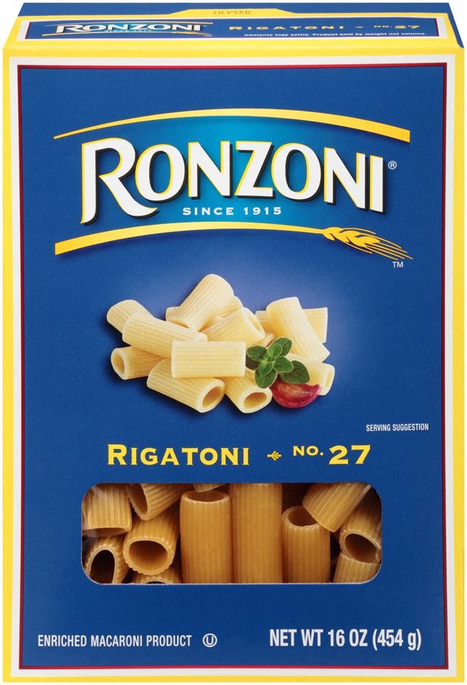 (4 Pack) Ronzoni No. 27 Rigatoni, 16 Oz. Box