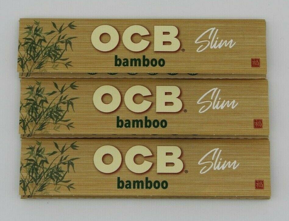 3 Packs Ocb Bamboo Slim Rolling Papers  32 Sheets/ Pack 96 Total