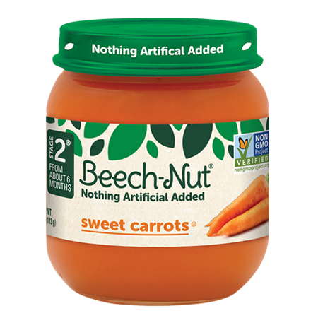 Beech-Nut Stage 2 Baby Food 6 Months+, 4 OZ, Sweet Carrots
