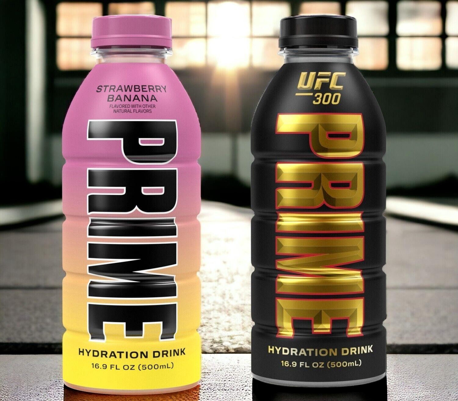 *NEW* PRIME Hydration STRAWBERRY BANANA & UFC 300 Set - Brand New Sealed