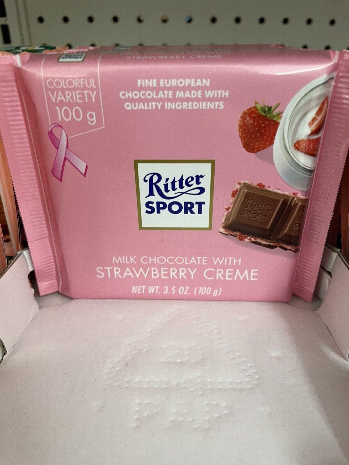 (Price/Case)Ritter Sport - Bar Strawberries and Crme - Case of 12-3.5 OZ