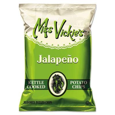 Miss Vickie's Kettle Cooked Jalapeno Potato Chips, 1.375 Oz Bag, 64/Carton