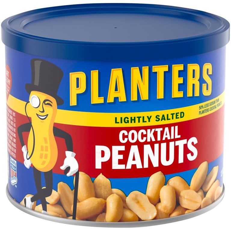Planters Lightly Salted Cocktail Peanuts, 12.0 Oz Canister