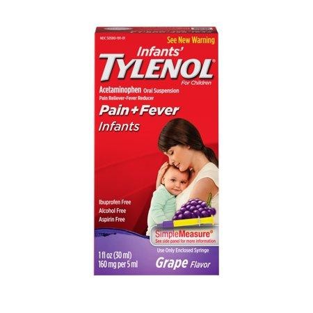 Infants  Tylenol Acetaminophen Liquid Medicine  Grape  1 Fl. Oz