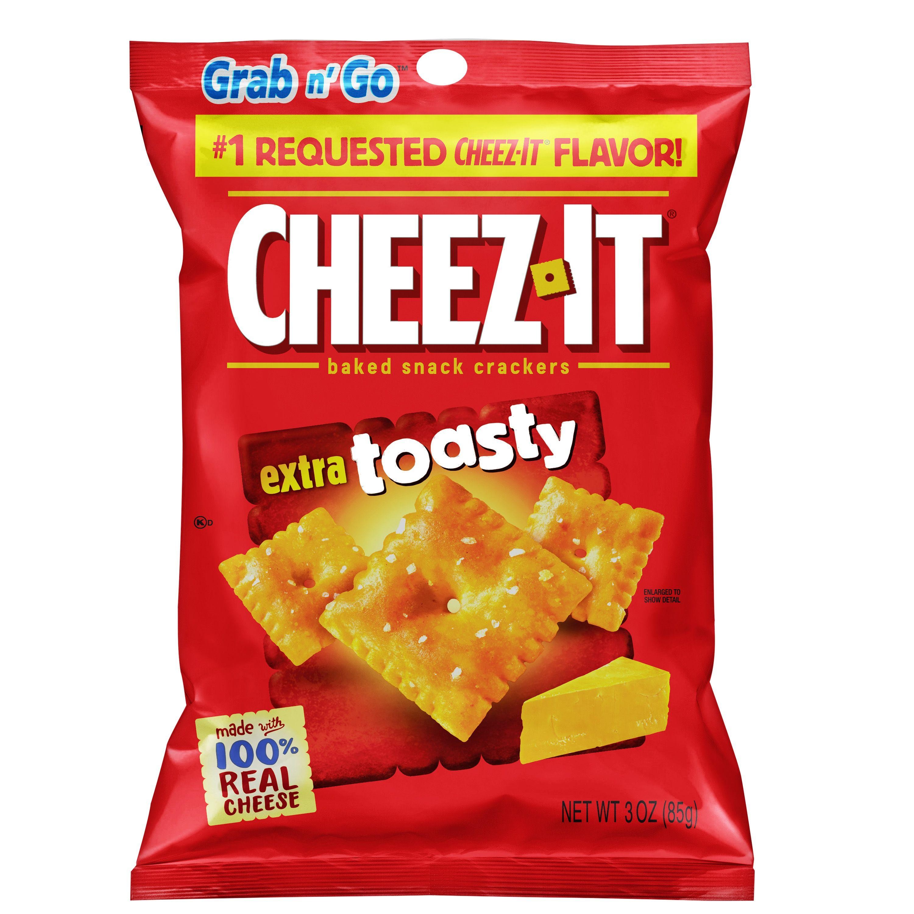 Cheez-It, Baked Snack Cheese Crackers,?Extra Toasty - 3 Oz