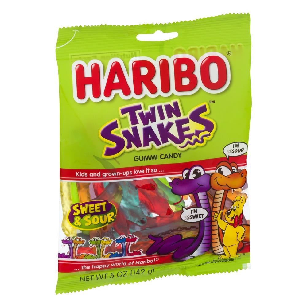 Haribo Twin Snakes Sweet & Sour Gummi Candies  5 Oz.
