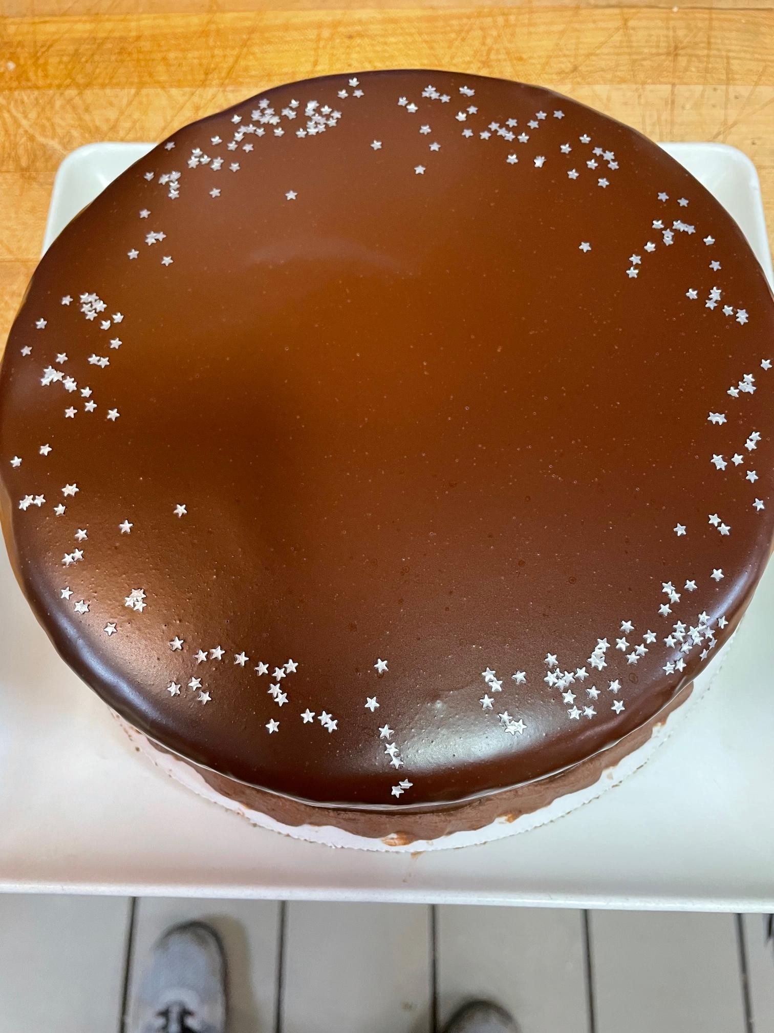 3 Layer Chocolate Mousse Glazed in Ganache