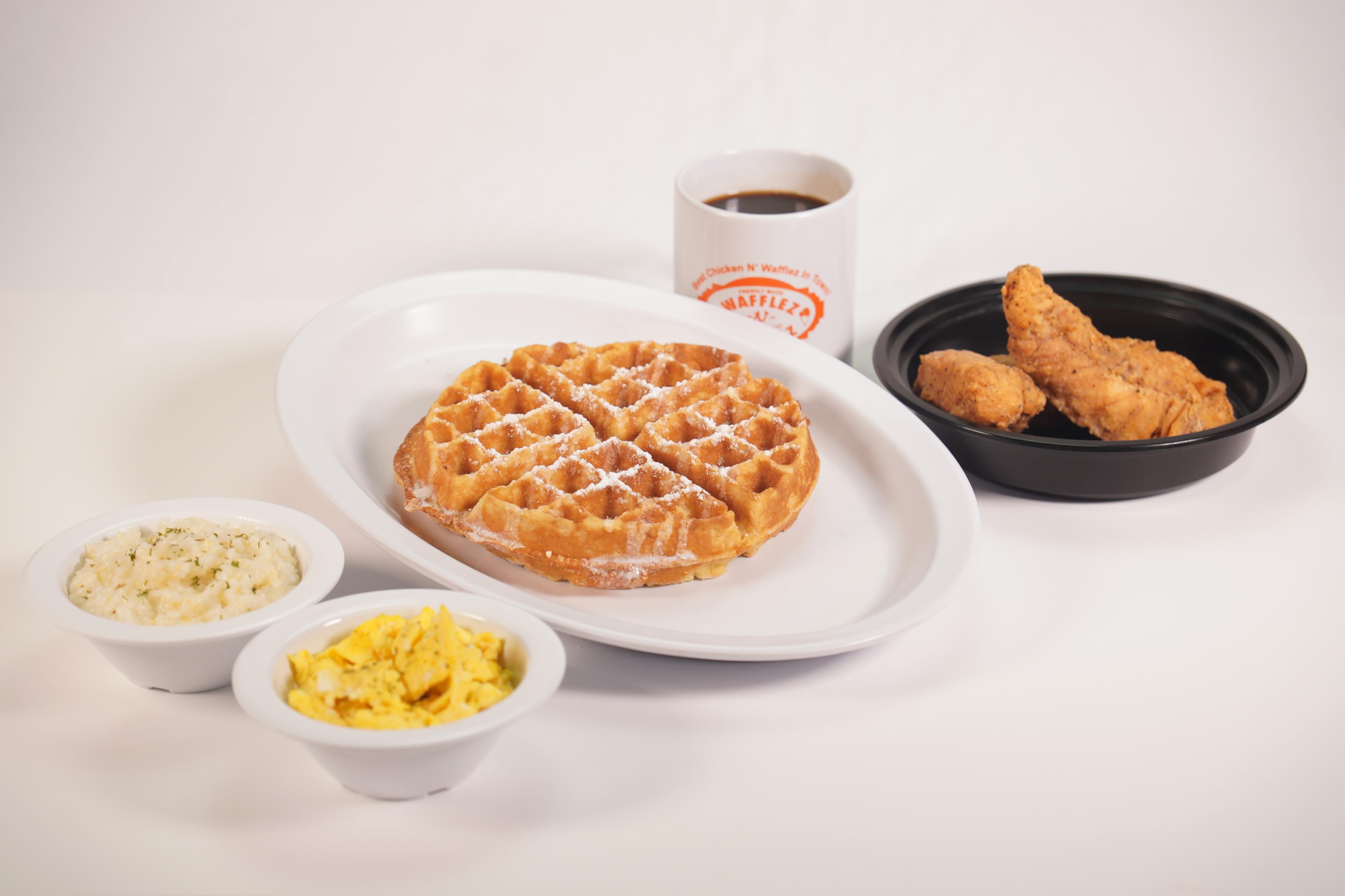 Full Waffle Breakfast W/ Tenders