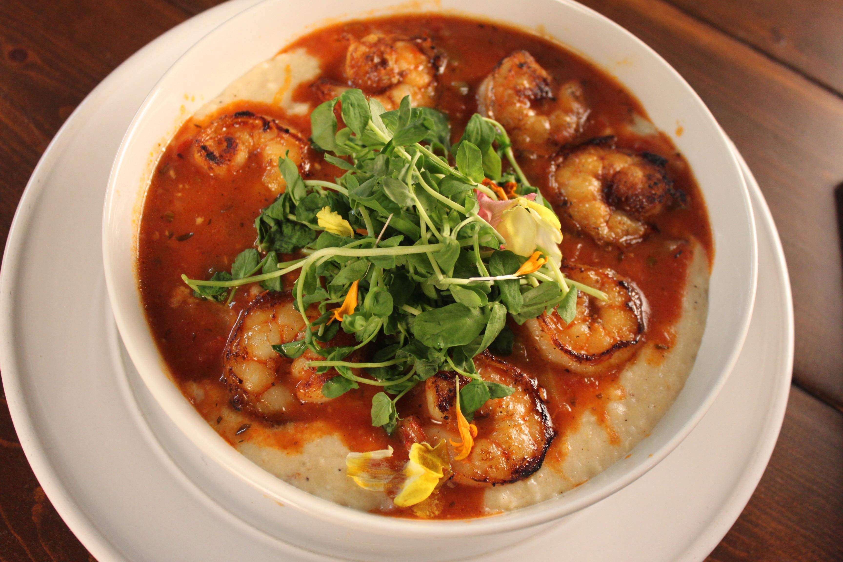 Bacon Wrapped Shrimp Frogs & Grits