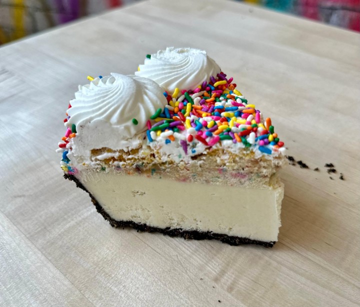 Slice of Birthday Celebration Softserve Pie (Vegan)