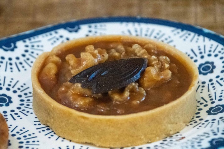 Small SALTED CARAMEL WALNUT TART