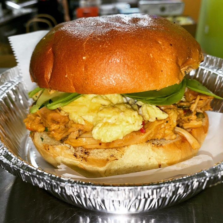 Chipotle chicken & egg sandwich