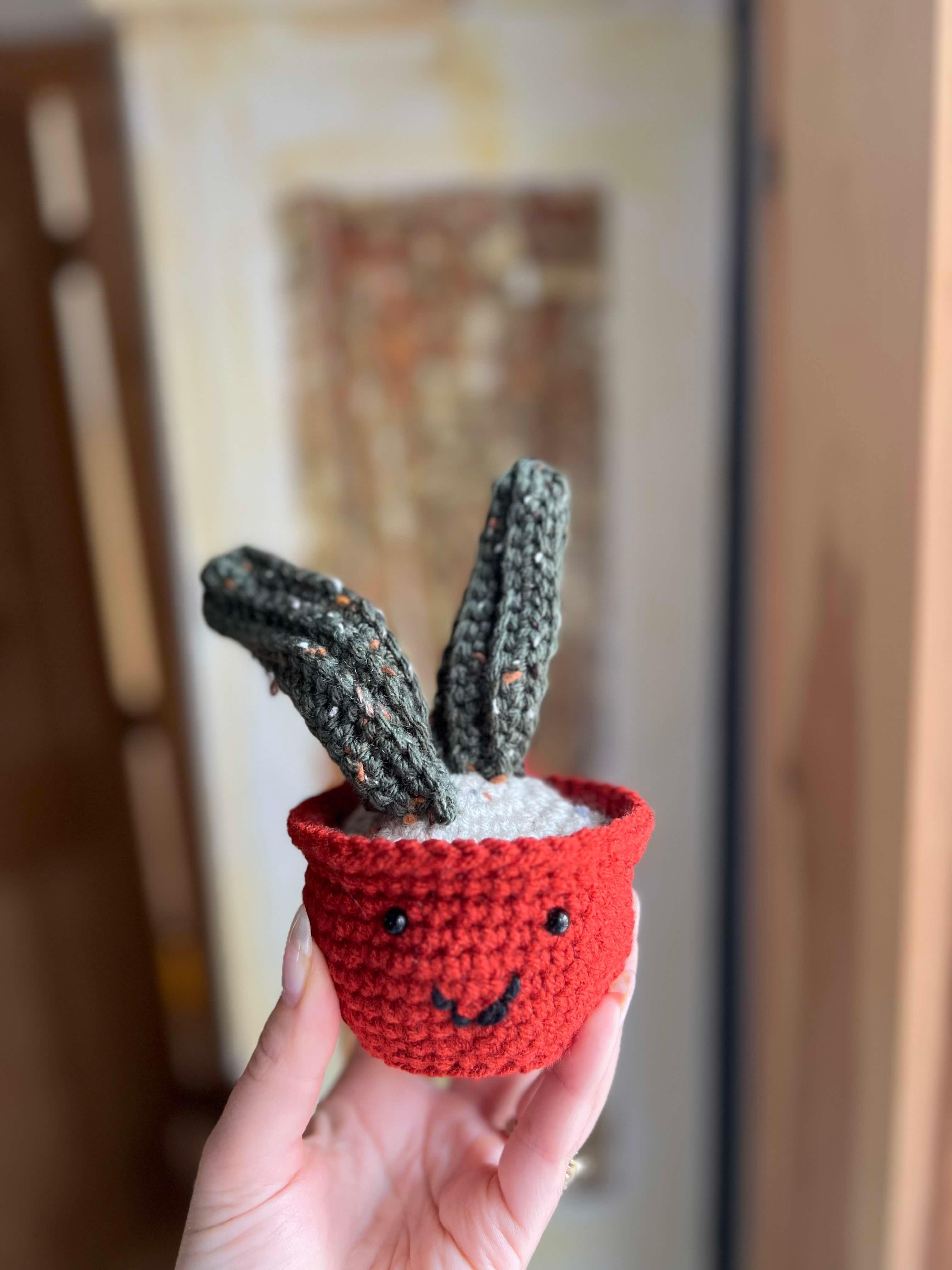 Crocheted Blue Cactus