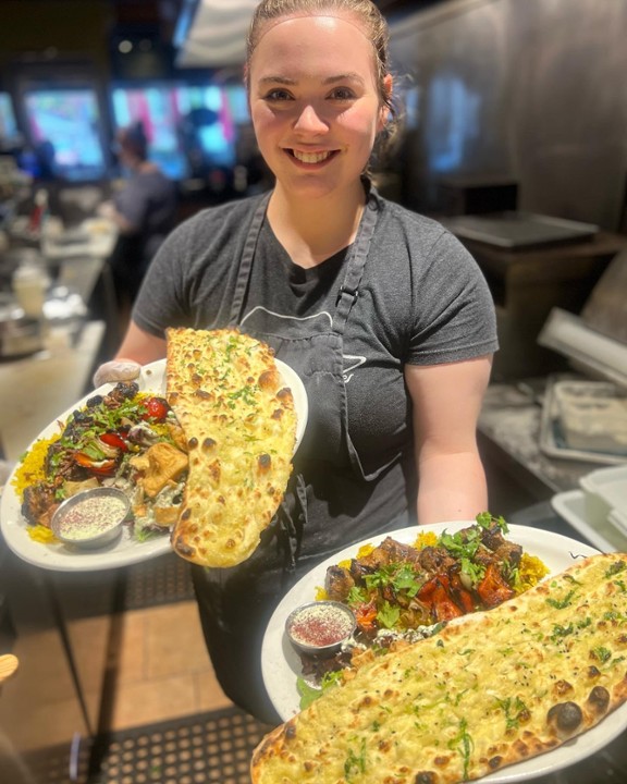 Grilled Lamb Kabobs with Garlic Naan