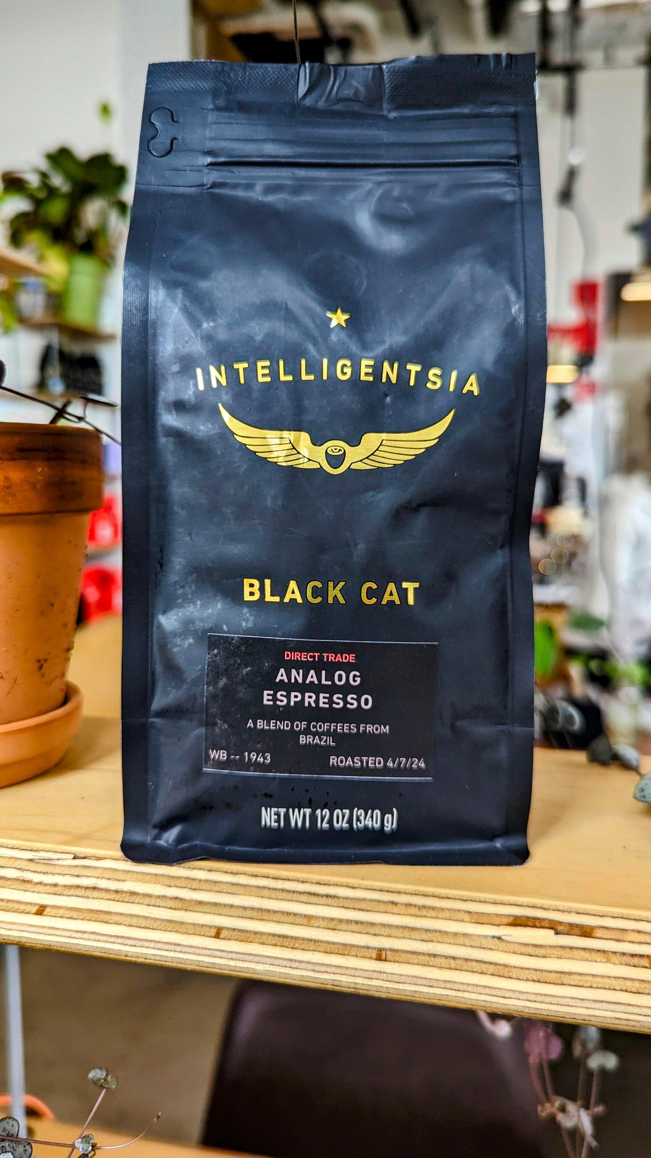 Black Cat Espresso 12 oz  Whole Bean