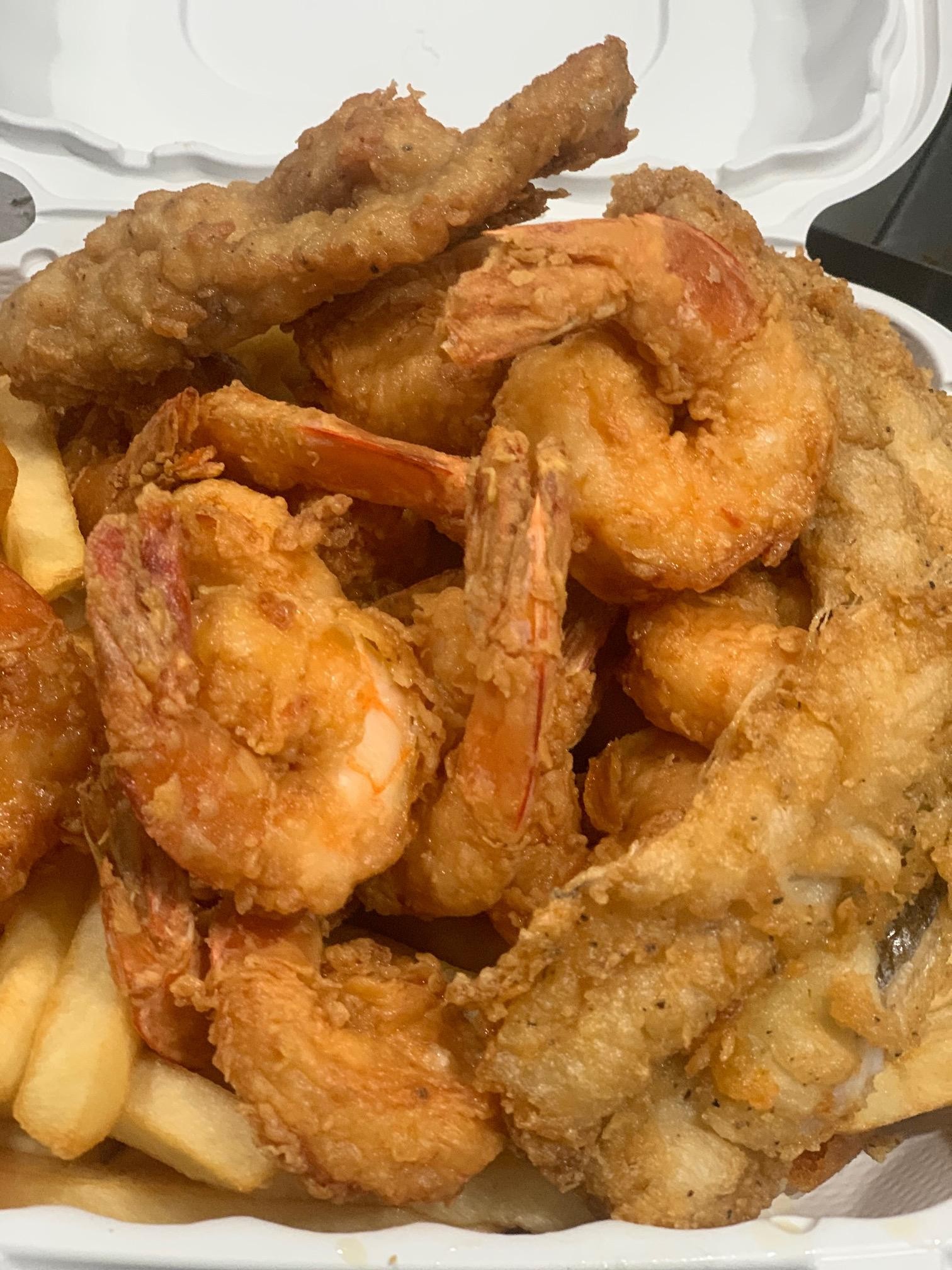 (6pc) Wingette + (5pc) Jumbo Shrimp & Fries