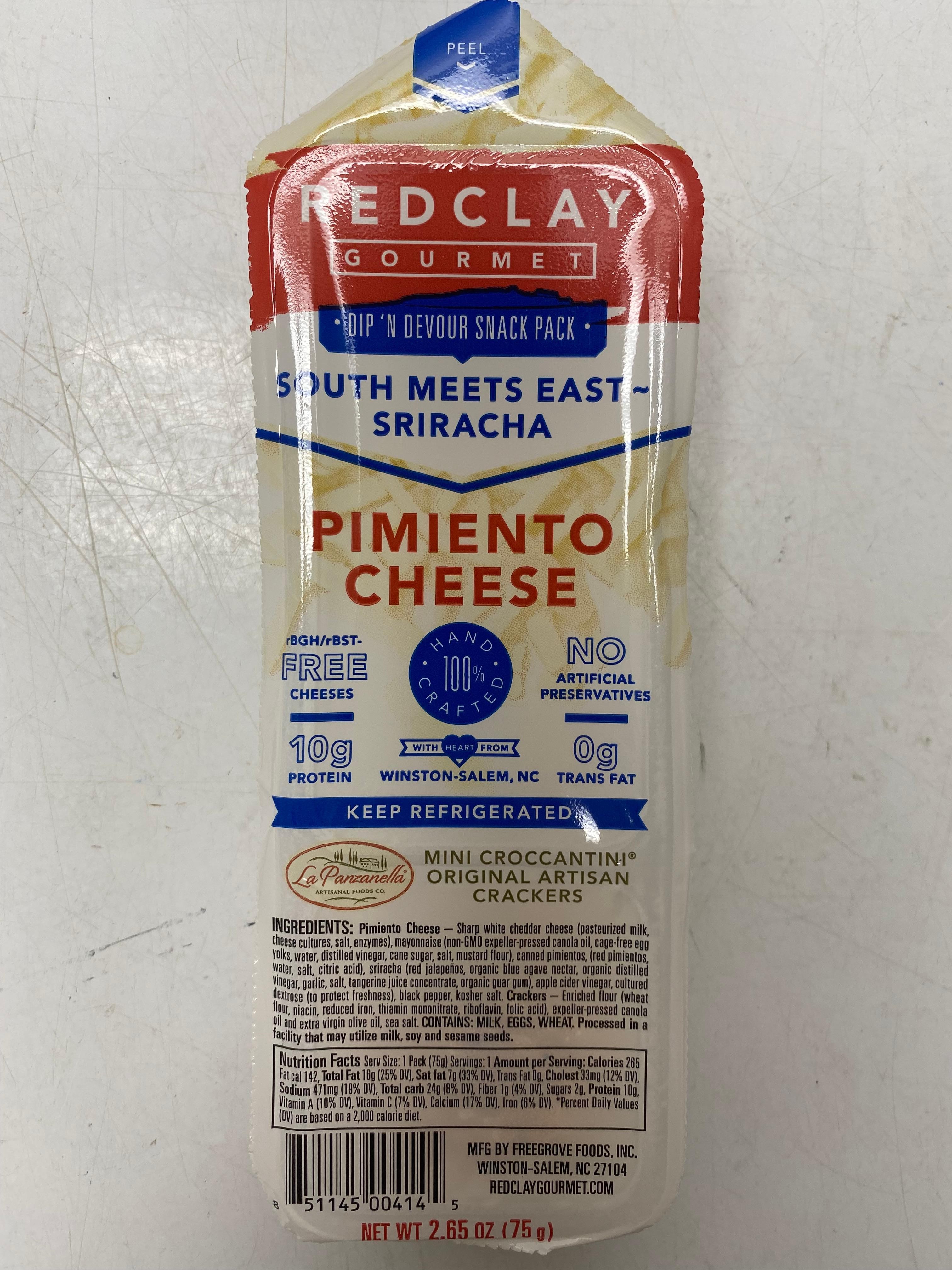 Red Clay Pimento Cheese Snack Pack- South Meets East Sriracha