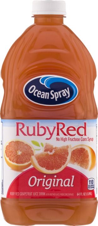 (2 Pack) Ocean Spray Juice, Ruby Red Grapefruit, 64 Fl Oz, 1 Count