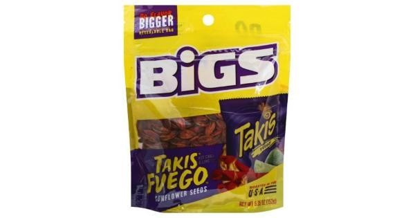 BIGS Takis Fuego Sunflower Seeds  Hot Chili Lime Flavor  Low Carb Lifestyle  5.35 Oz.
