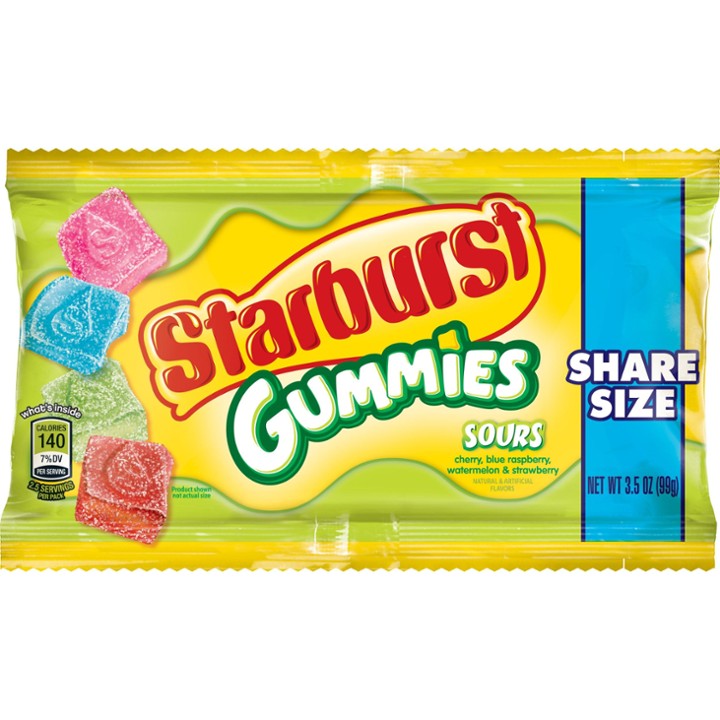 Starburst Gummies Candy Sours, 3.5 Oz
