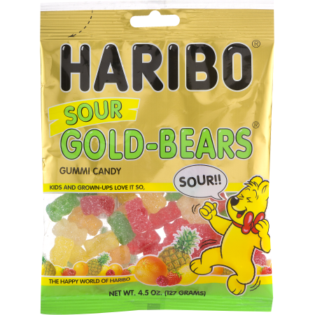 Haribo Gold-Bears Sour Original Gummi Candies  4.5 Oz.
