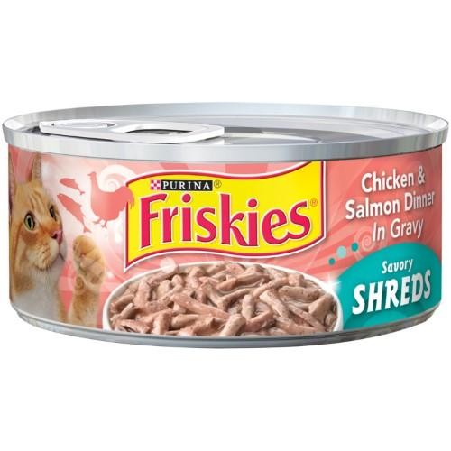 Friskies Chicken & Salmon Shred Wet Cat Food  5.5 Oz Can