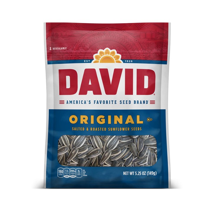 DAVID Roasted and Salted Original Sunflower Seeds  5.25 Oz
