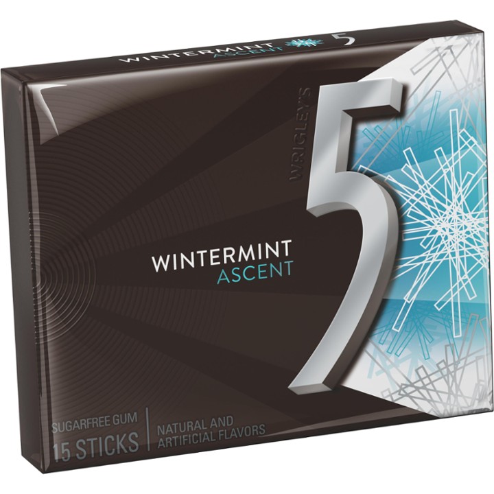 5 Gum Wrigley's 5 Wintermint Ascent Sugarfree Gum, 15 Ct