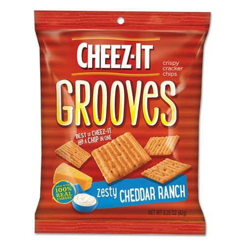 Cheez-It Grooves Zesty Cheddar Ranch Cheese Crackers, 3.25 Oz