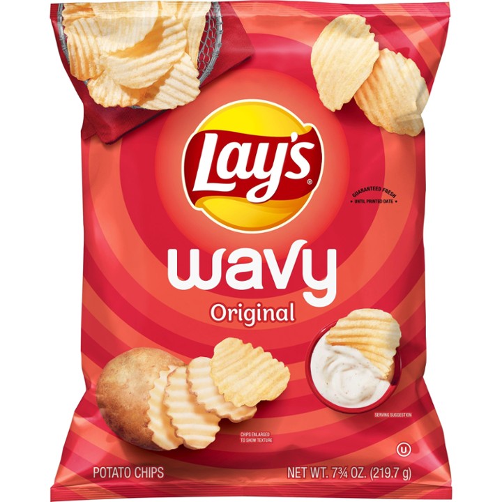 Lay S Wavy Potato Chips  Original Flavor  7.75 Oz Bag