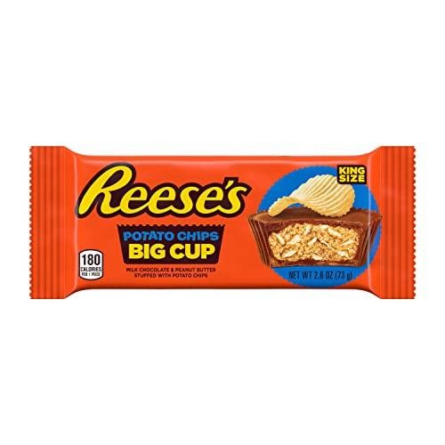 Reese's Big Cup, King Size Candy, Gluten Free Milk Chocolate Peanut Butter with Potato Chips - 2.6 Oz