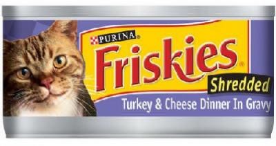 Friskies Shreds Turkey & Cheese Dinner Gravy Wet Cat Food  5.5 Oz Can