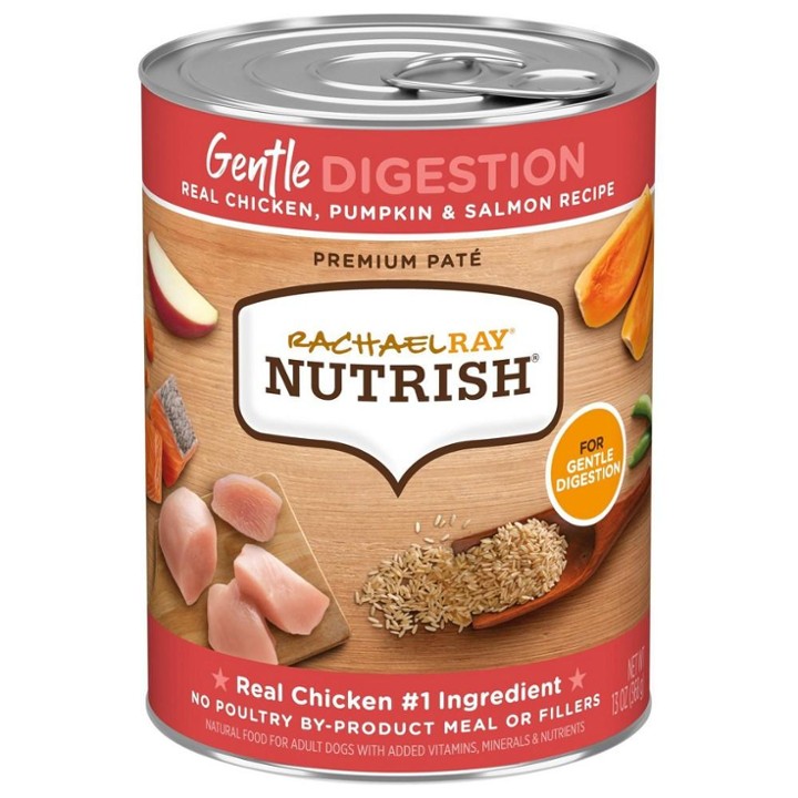 Rachael Ray Nutrish 13 Oz Gentle Digestion Real Chicken, Pumpkin and Salmon Recipe Wet Dog Food