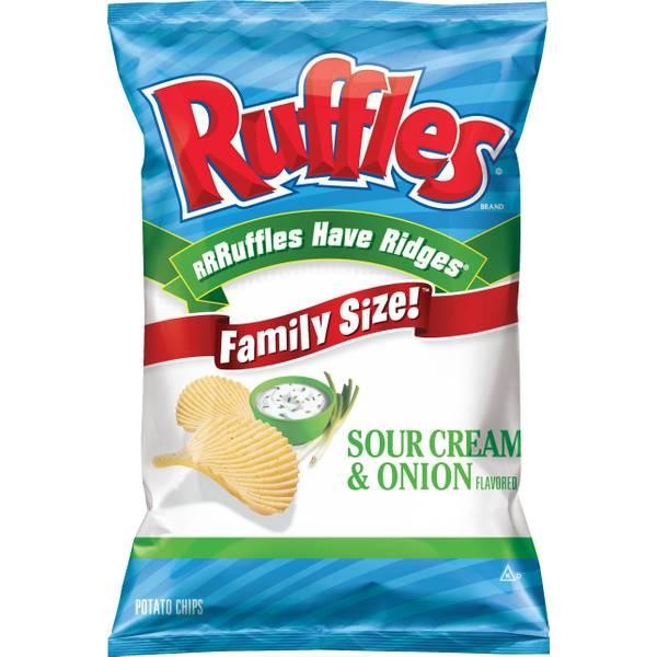 Ruffles Sour Cream & Onion Potato Chips Sour Cream Onion - 8.0 Oz