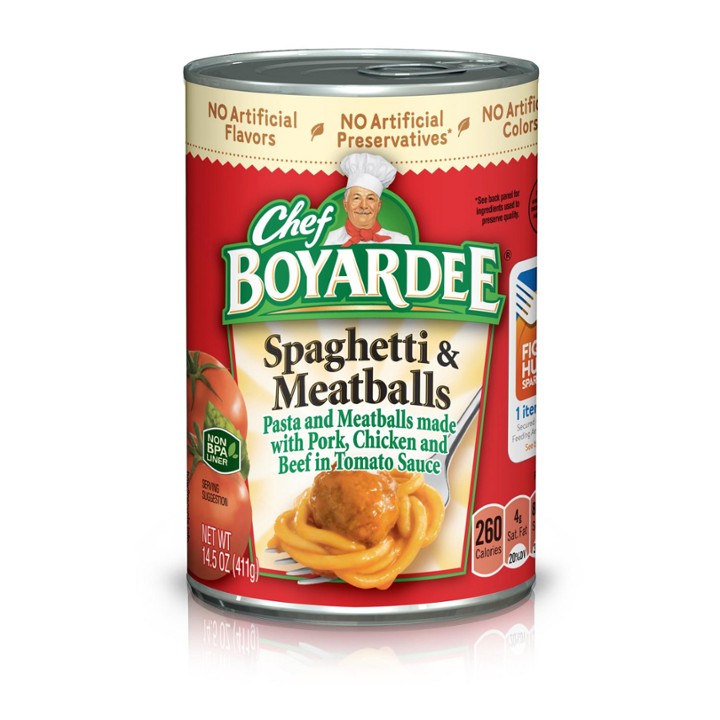 Chef Boyardee Spaghetti and Meatballs in Tomato Sauce