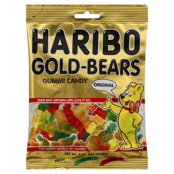 Haribo Gummi Candy  Gummi Bears  Original Assortment  5oz Bag  12/Carton