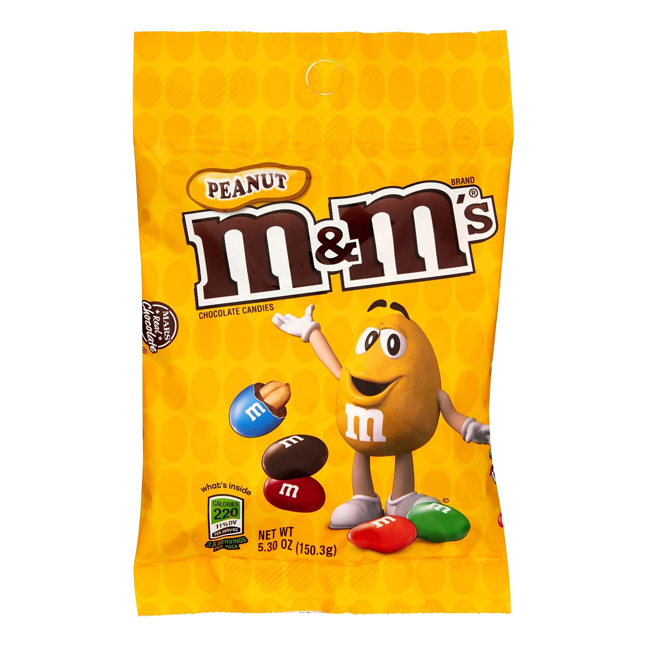 M&M S Peanut Milk Chocolate Candy - 5.3 Oz Bag