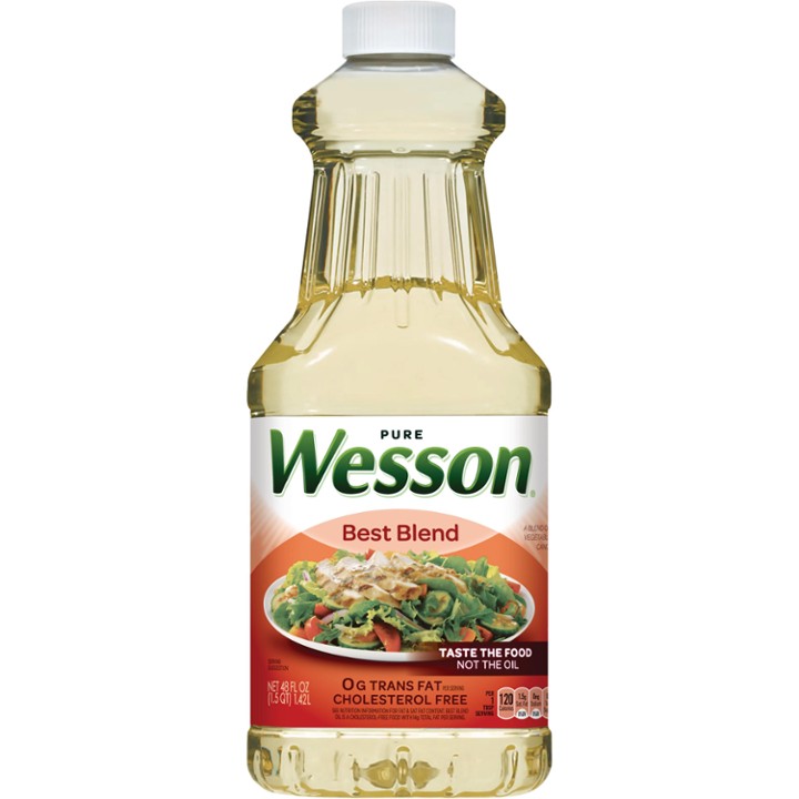 WESSON Best Blend Oil Vegetable & Canola Oil Cholesterol Free 48 Oz.