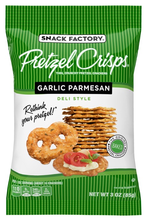 Snack Factory Pretzel Crisps  Garlic Parmesan  on-the-Go Bag  3 Oz