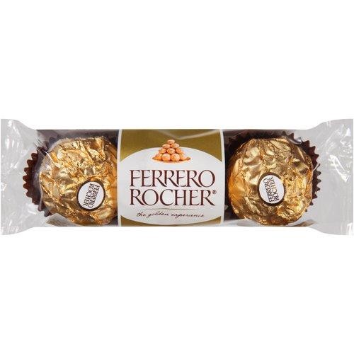 3 Count  Ferrero Rocher  Premium Gourmet Milk Chocolate Hazelnut  Individually Wrapped Candy for Gifting  1.3 Oz