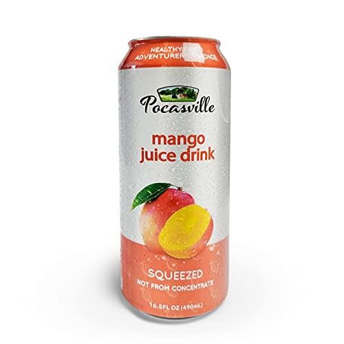 Pocasville Fruit Juices, Squeezed Not Form Concentrate, 16.5 Fluid Ounce Can (Mango, 6 Cans)